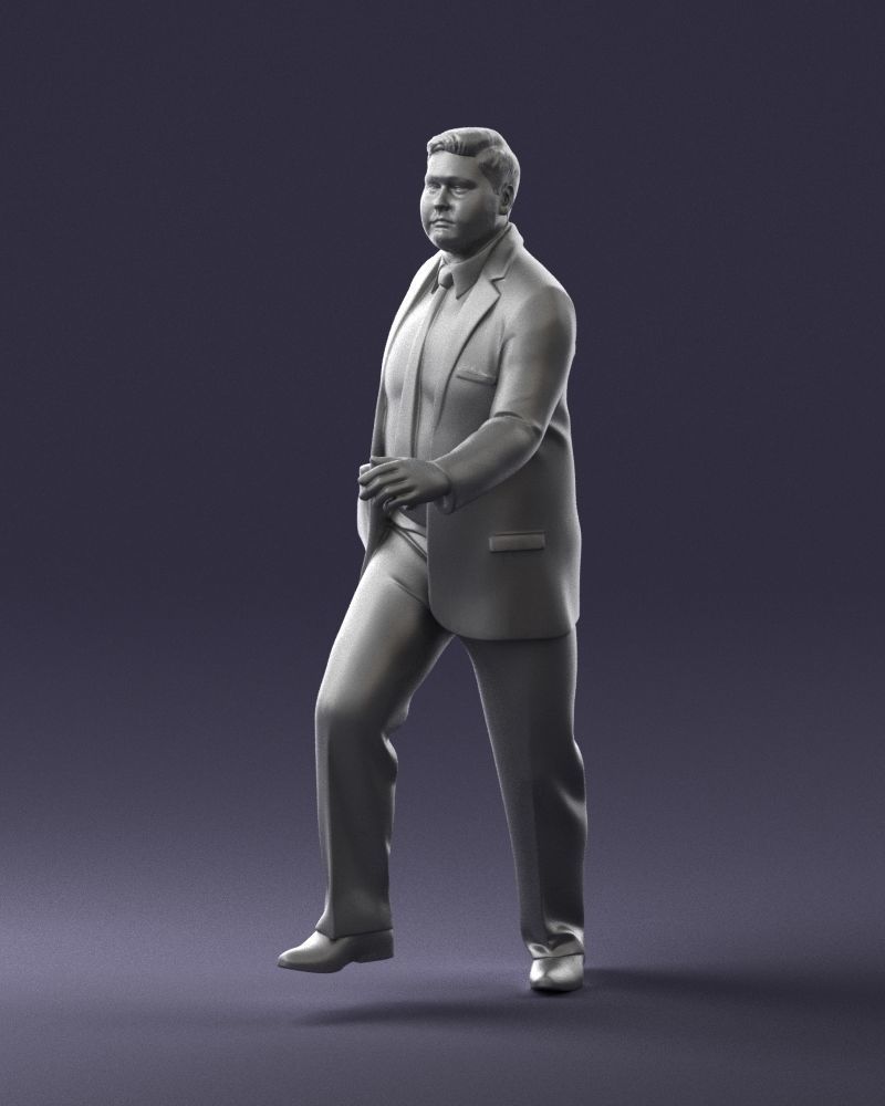 Man in business suit walking up 0226 3D Print Ready 3D print model_31