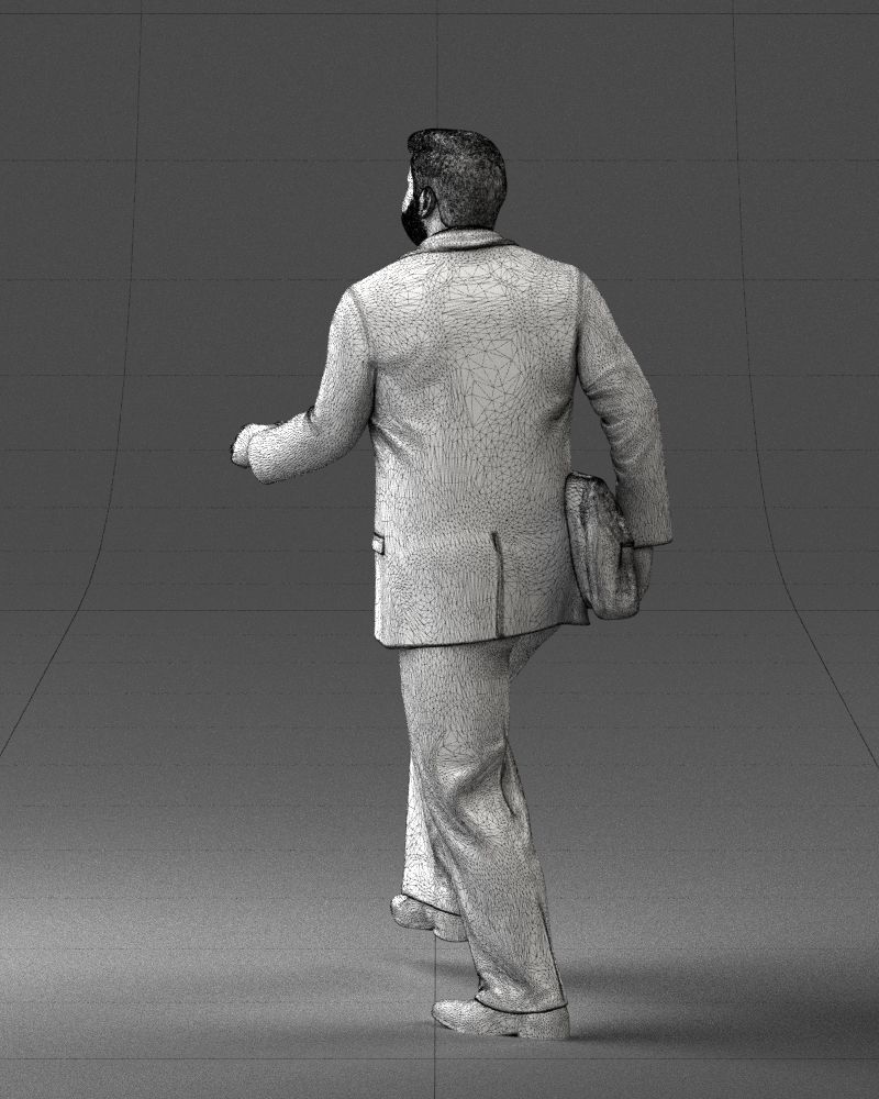Man in business suit walking up 0226 3D Print Ready 3D print model_23