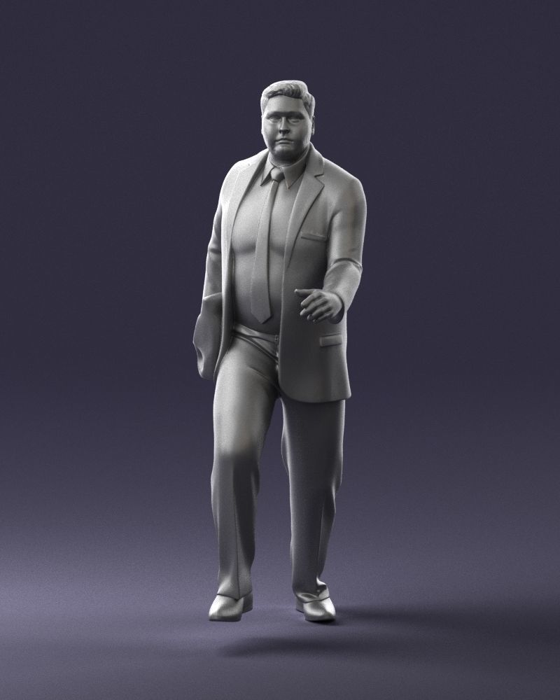 Man in business suit walking up 0226 3D Print Ready 3D print model_4