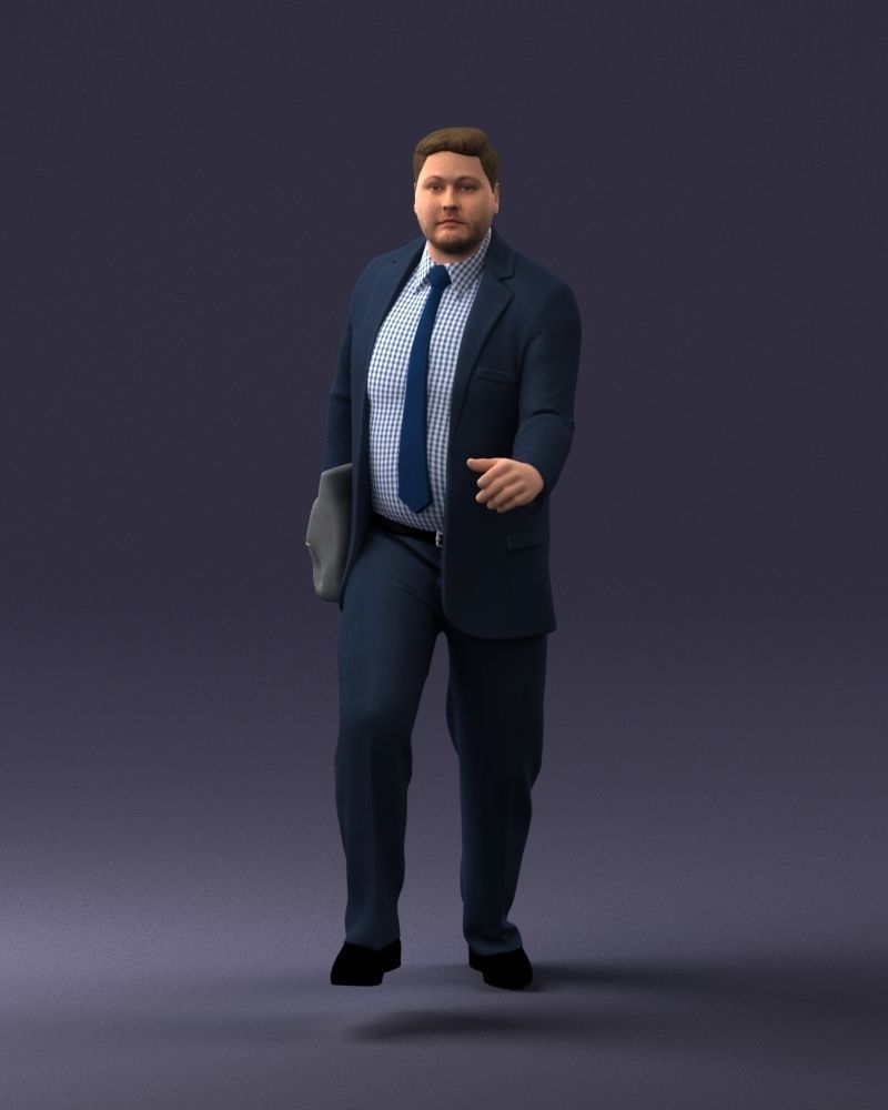Man in business suit walking up 0226 3D Print Ready 3D print model_3