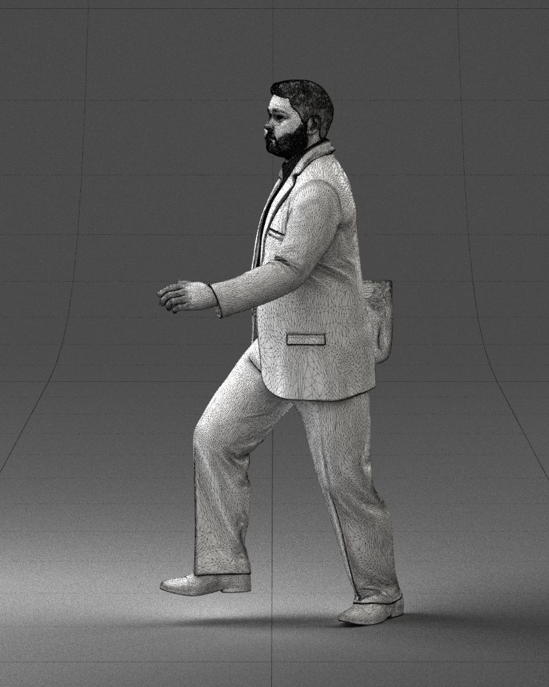 Man in business suit walking up 0226 3D Print Ready 3D print model_29