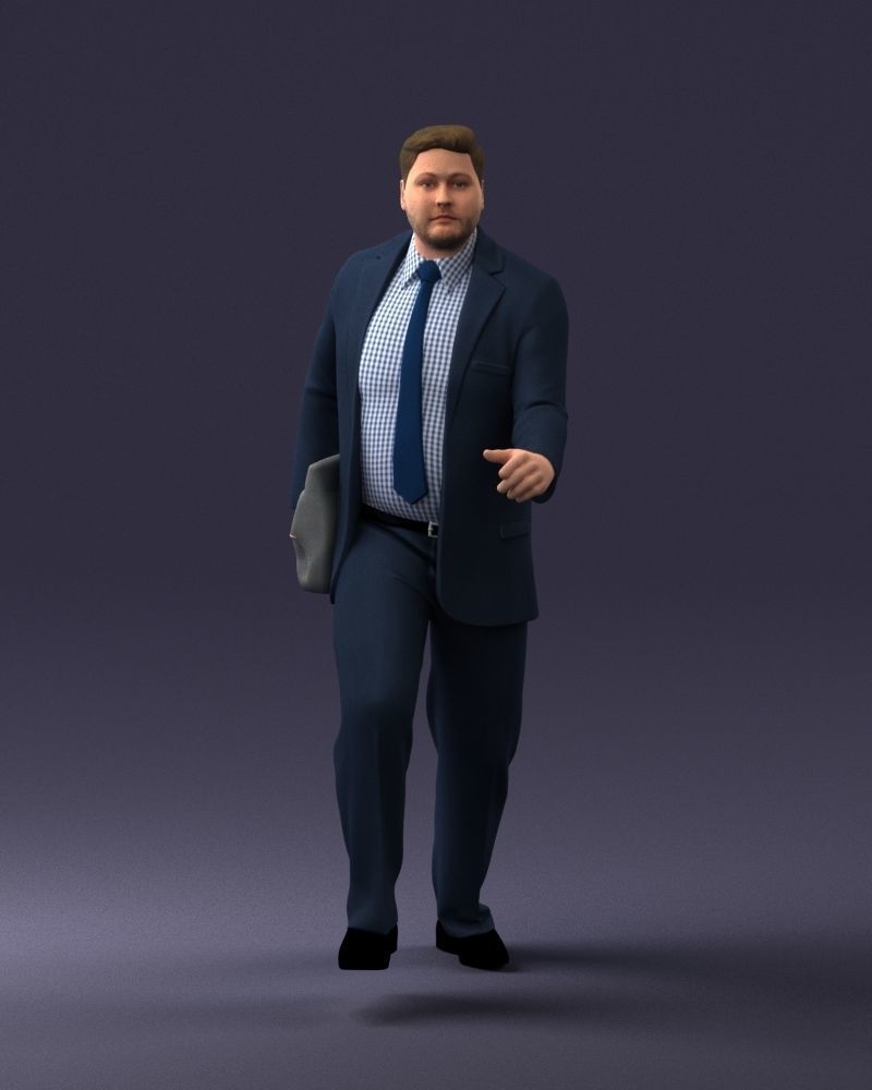 Man in business suit walking up 0226 3D Print Ready 3D print model_6