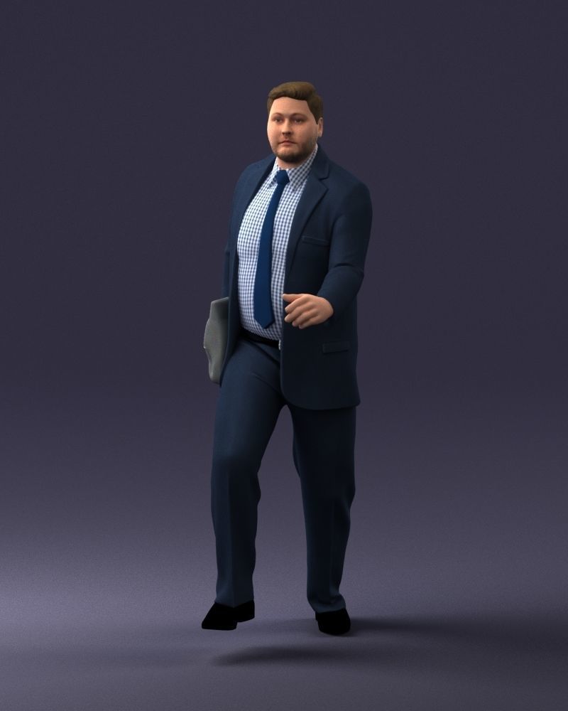 Man in business suit walking up 0226 3D Print Ready 3D print model_33