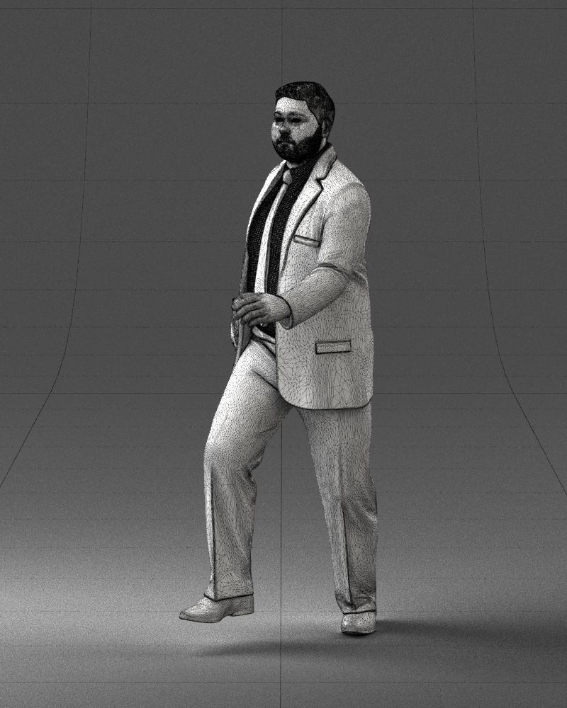 Man in business suit walking up 0226 3D Print Ready 3D print model_32