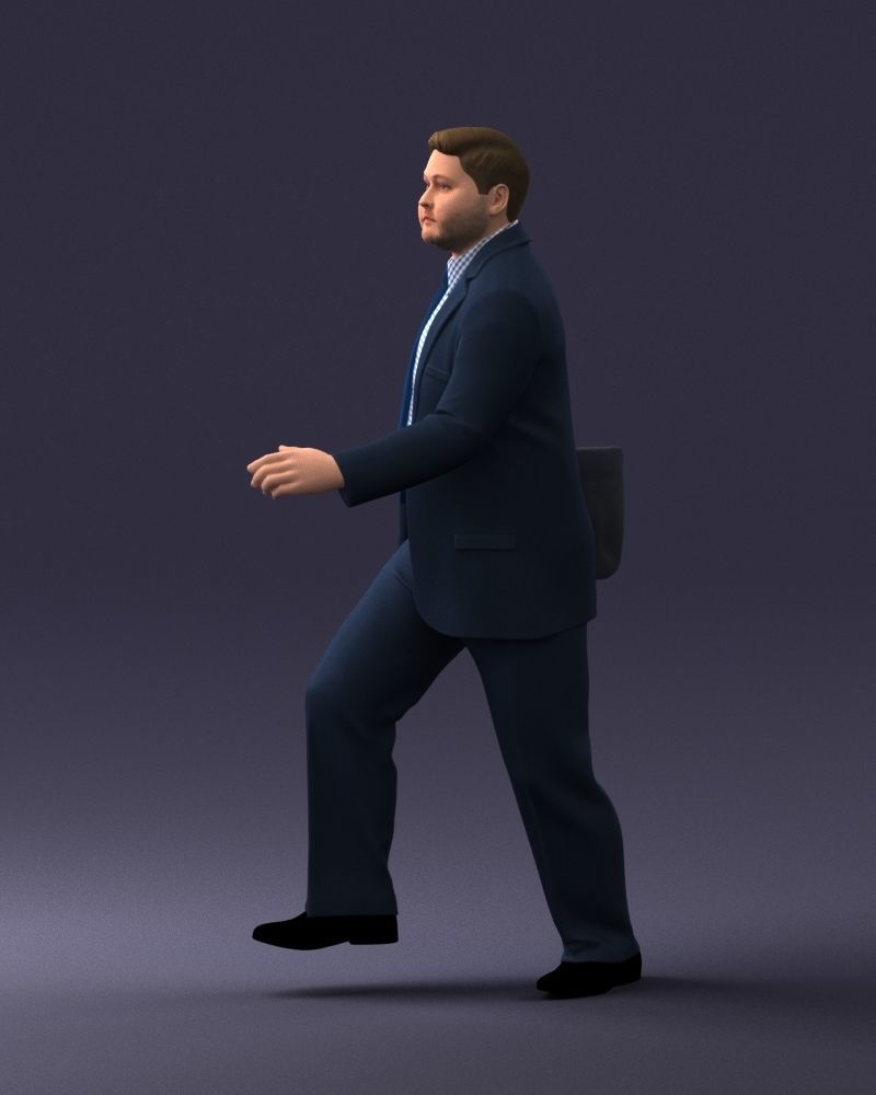 Man in business suit walking up 0226 3D Print Ready 3D print model_27