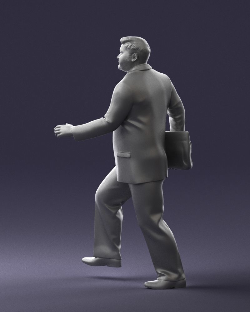 Man in business suit walking up 0226 3D Print Ready 3D print model_25