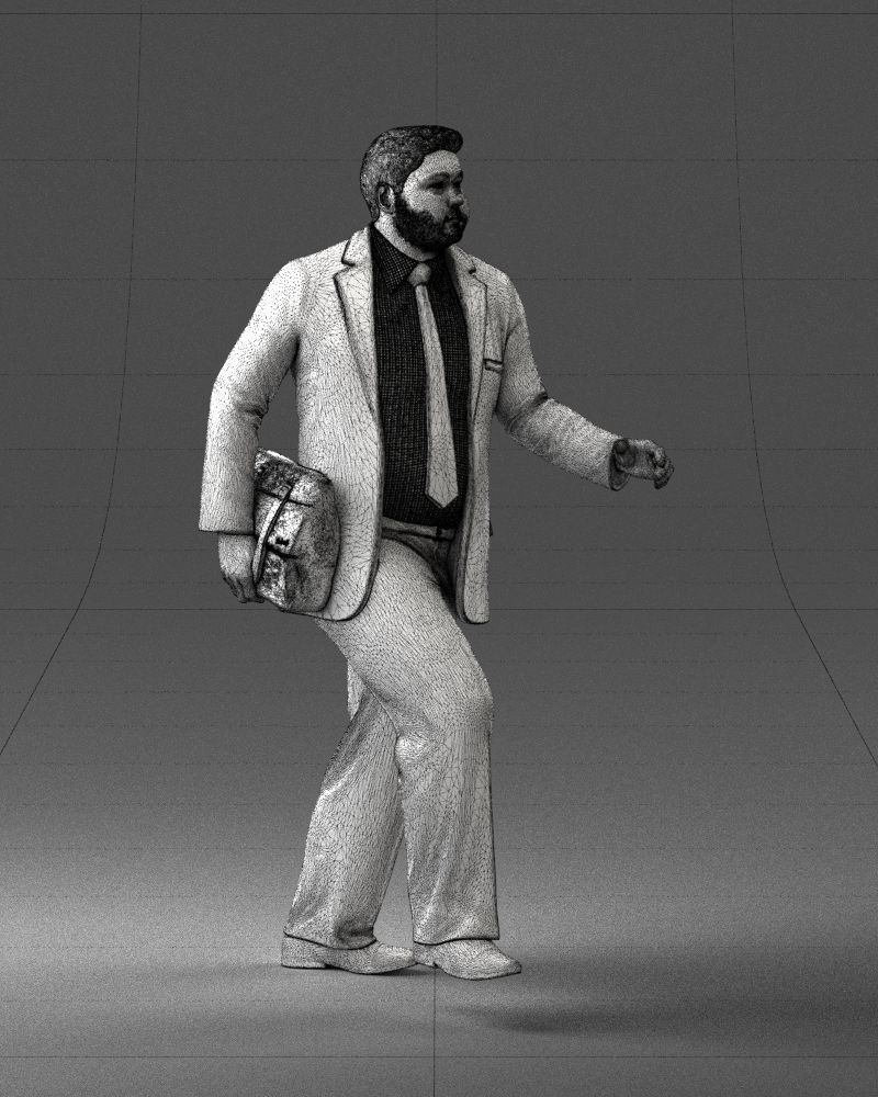 Man in business suit walking up 0226 3D Print Ready 3D print model_2