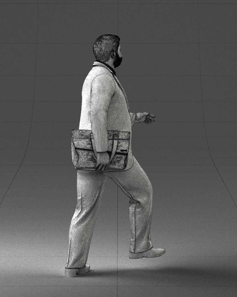 Man in business suit walking up 0226 3D Print Ready 3D print model_17