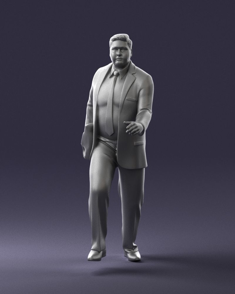 Man in business suit walking up 0226 3D Print Ready 3D print model_37