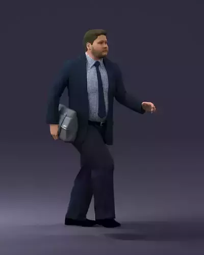 Man in business suit walking up 0226 3D Print Ready 3D print model