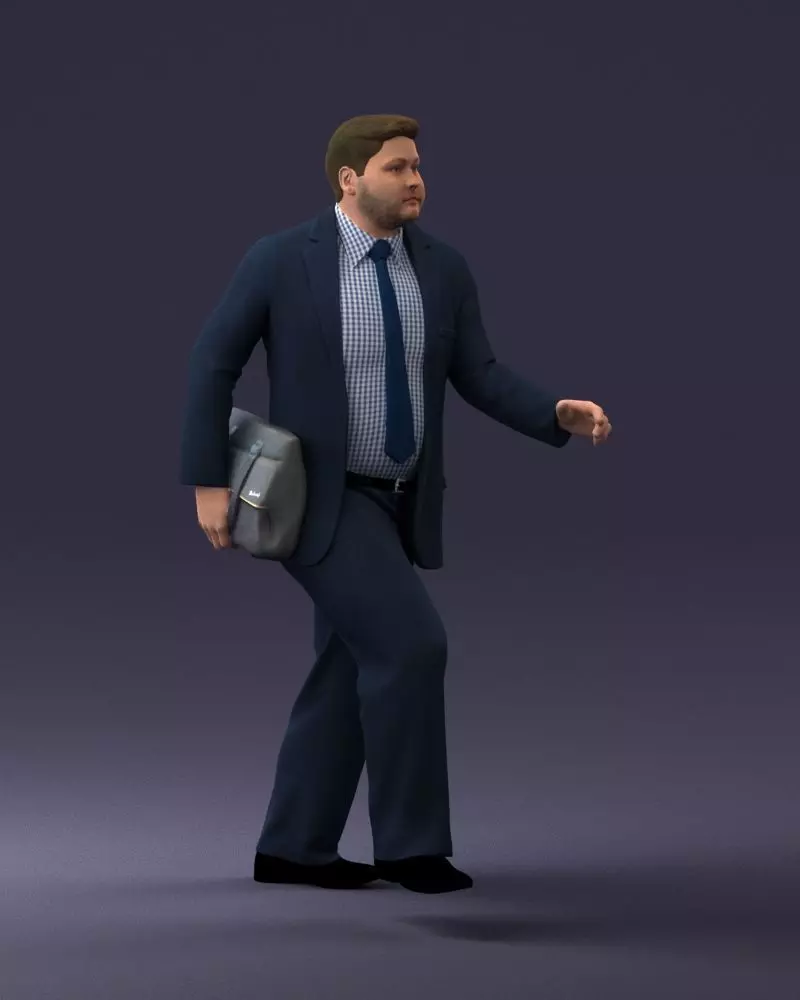 Man in business suit walking up 0226 3D Print Ready 3D print model_0