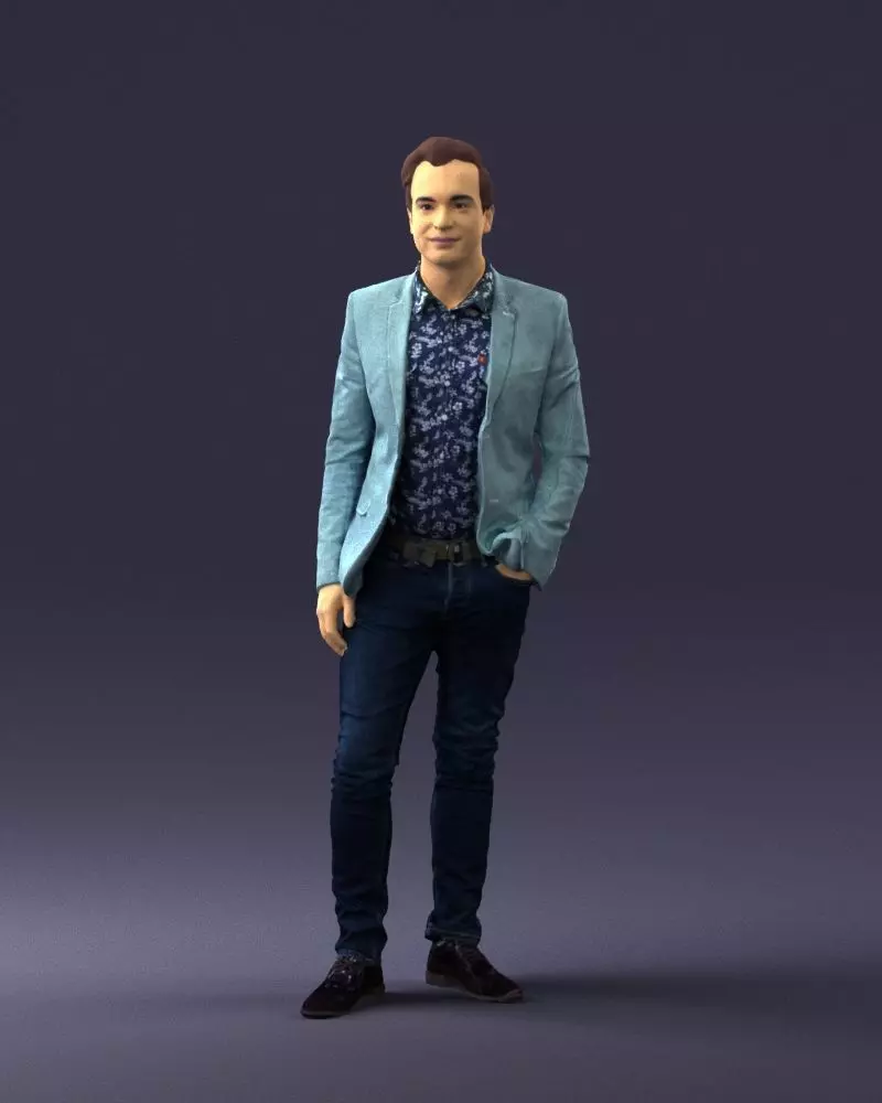 000530 Smart Casual Man in Blazer 3D Print Ready 3D print model