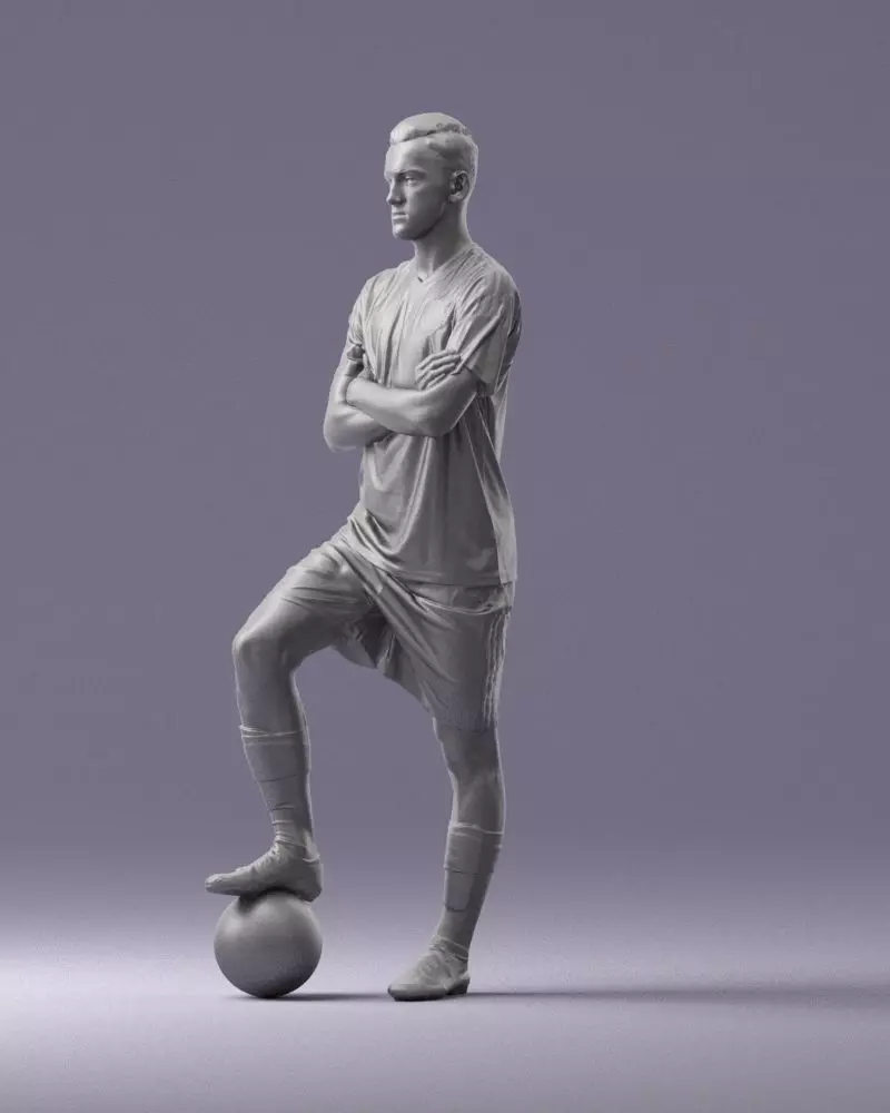 000311 Young Soccer Player Standing with Ball 1114 3dp 3D print model_9