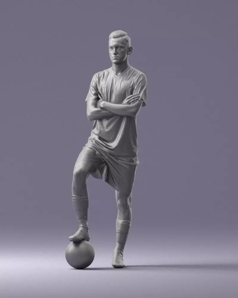 000311 Young Soccer Player Standing with Ball 1114 3dp 3D print model_10