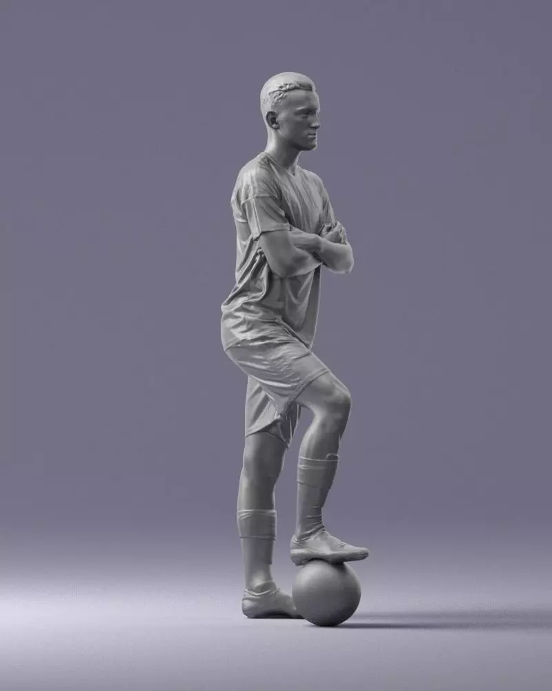 000311 Young Soccer Player Standing with Ball 1114 3dp 3D print model_3