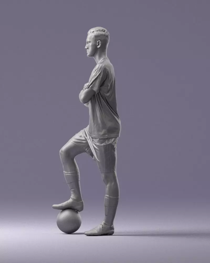 000311 Young Soccer Player Standing with Ball 1114 3dp 3D print model_8