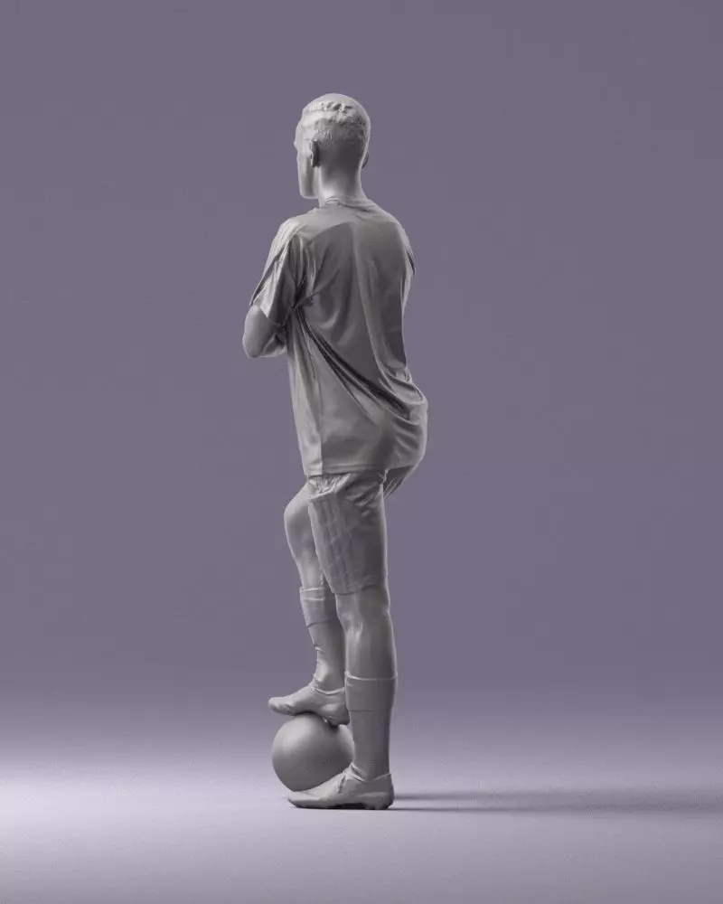 000311 Young Soccer Player Standing with Ball 1114 3dp 3D print model_7