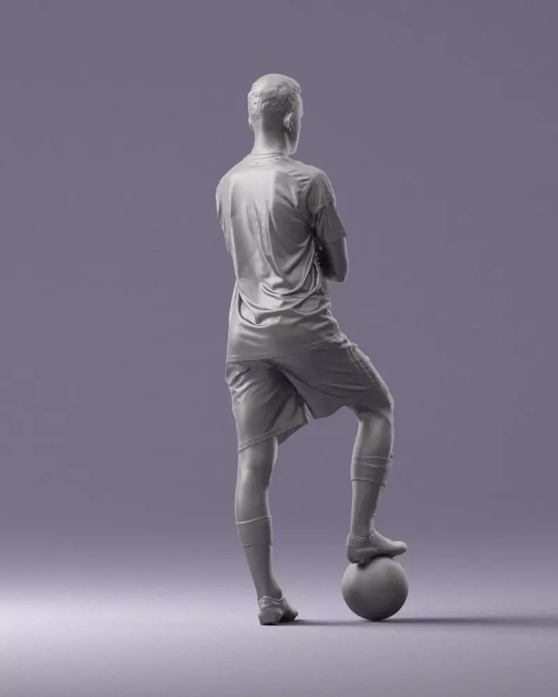000311 Young Soccer Player Standing with Ball 1114 3dp 3D print model_5