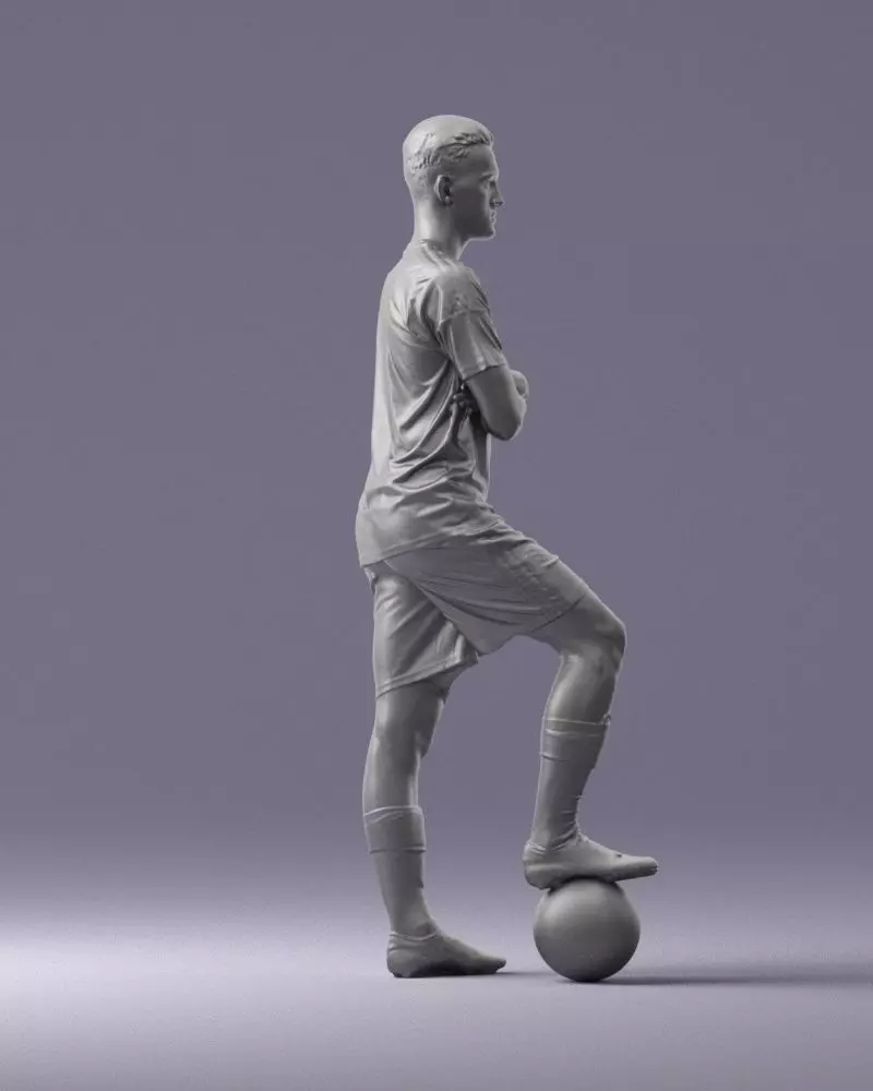000311 Young Soccer Player Standing with Ball 1114 3dp 3D print model_4