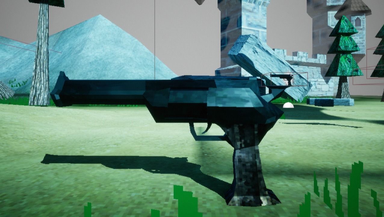 PS1 Style Revolver Low-poly 3D model_4