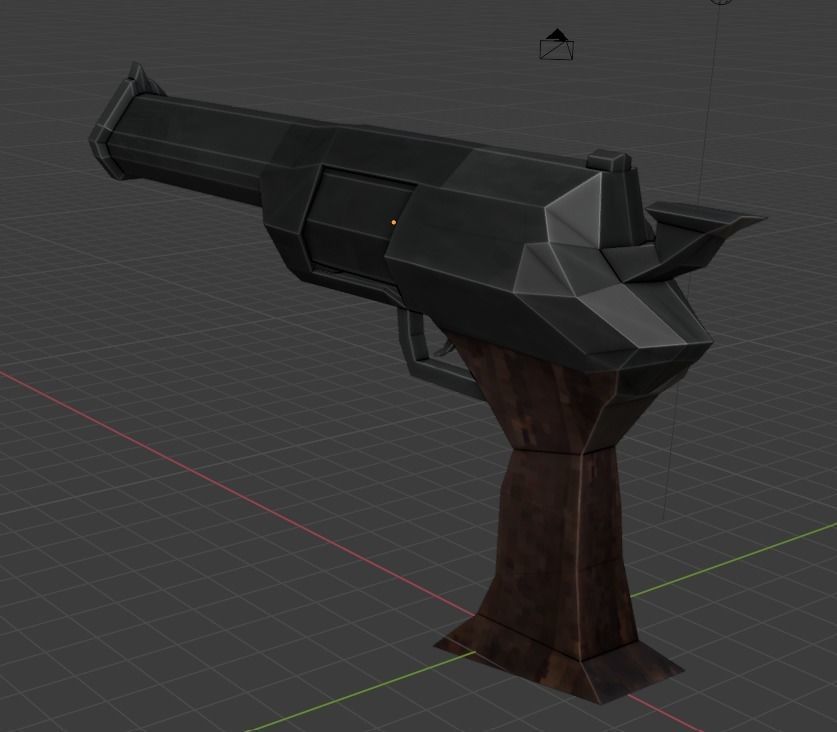 PS1 Style Revolver Low-poly 3D model_1