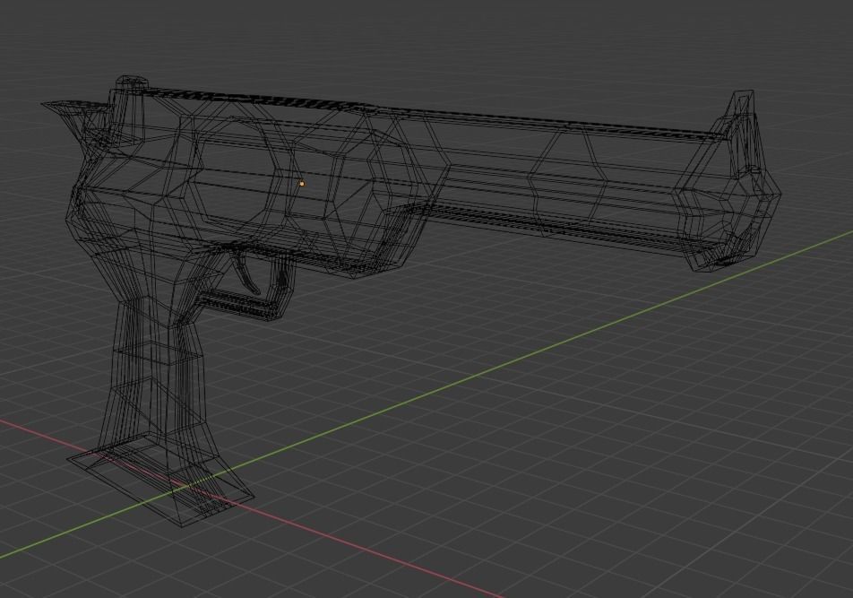 PS1 Style Revolver Low-poly 3D model_2