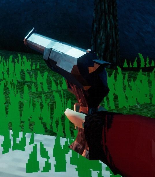 PS1 Style Revolver Low-poly 3D model_3