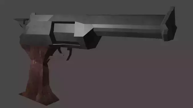 PS1 Style Revolver Low-poly 3D model
