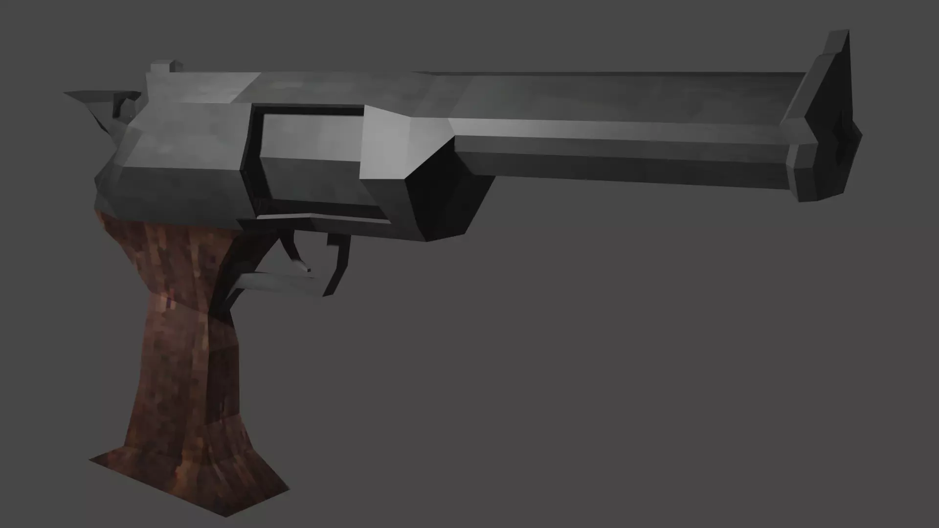 PS1 Style Revolver Low-poly 3D model_0