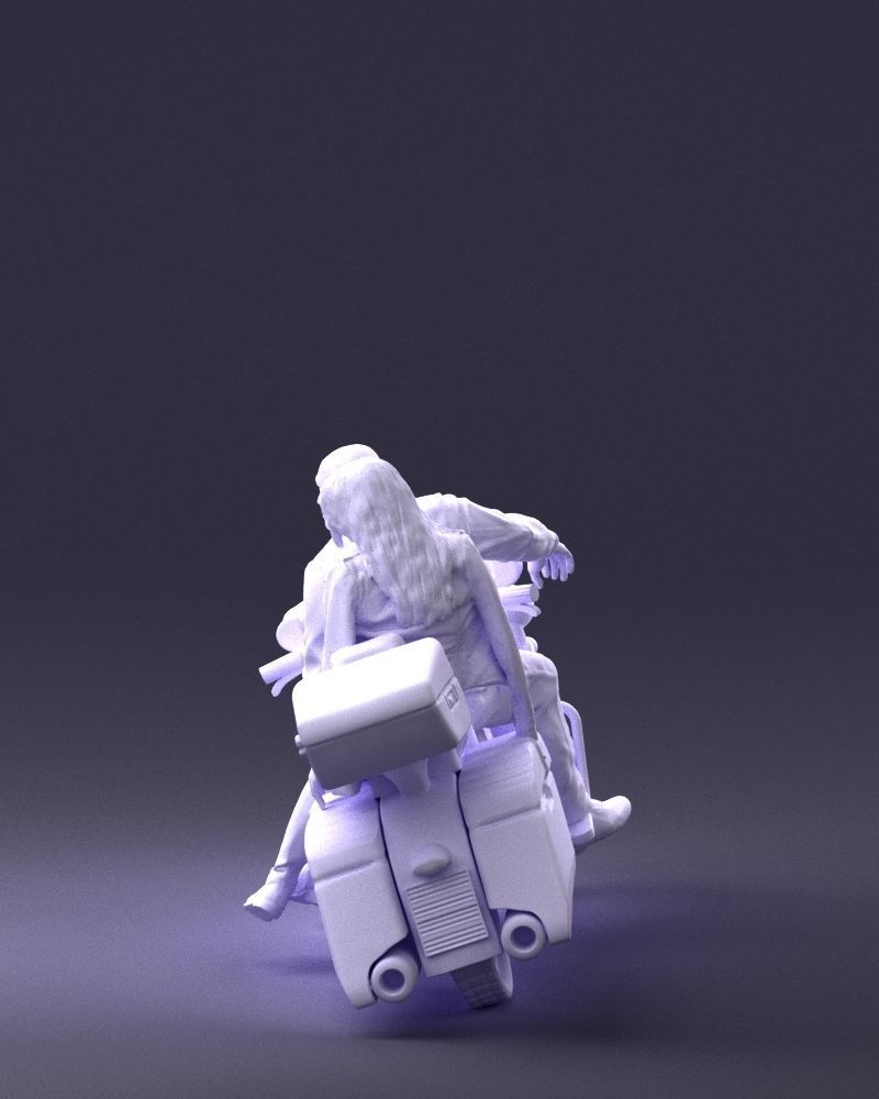 Man and woman on black motorcycle 0094 3D model_25