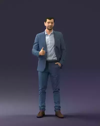 000122 Confident Businessman Giving a Thumbs Up 0307 3dp 3D print model