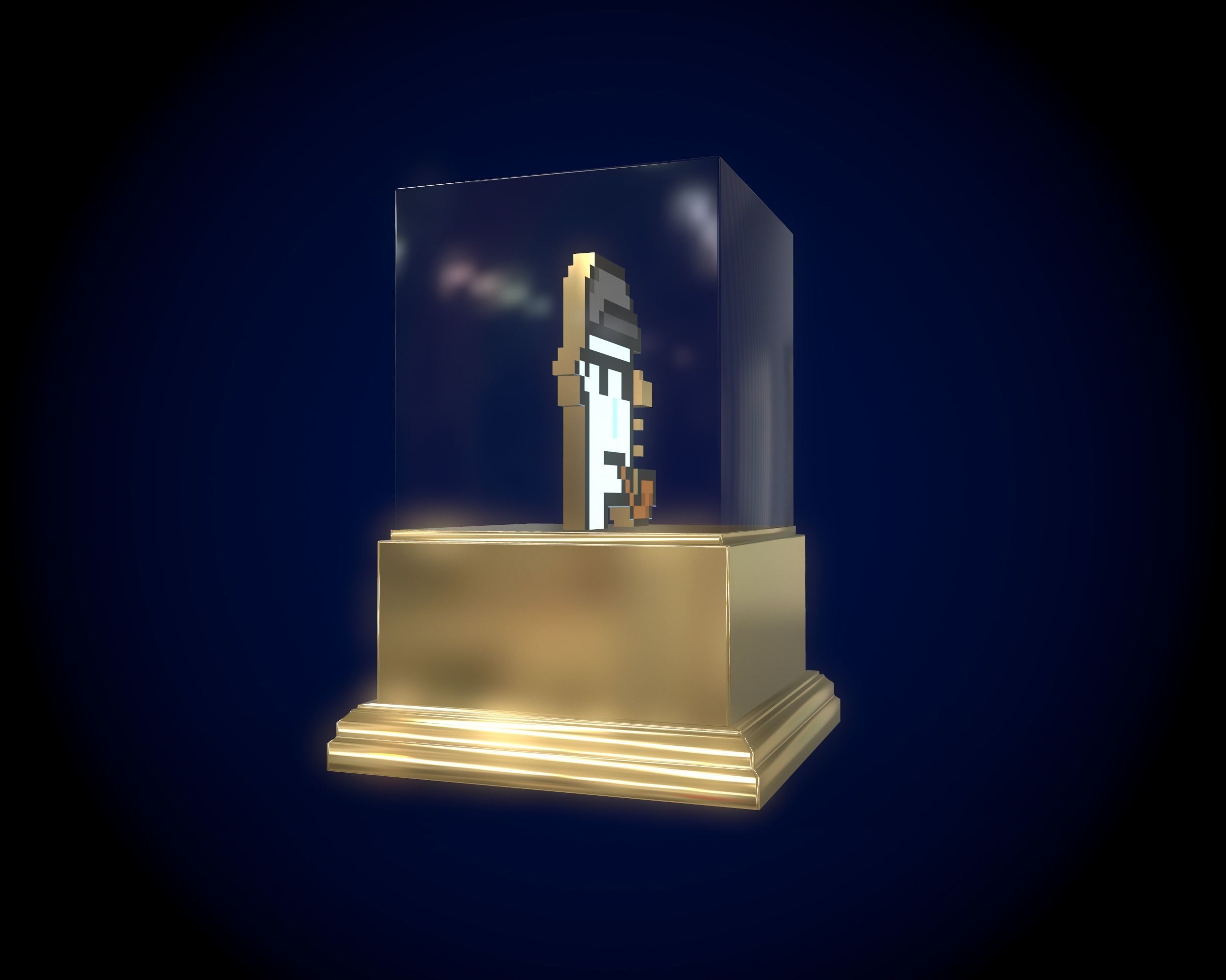 Gold Punk Low-poly 3D model_5