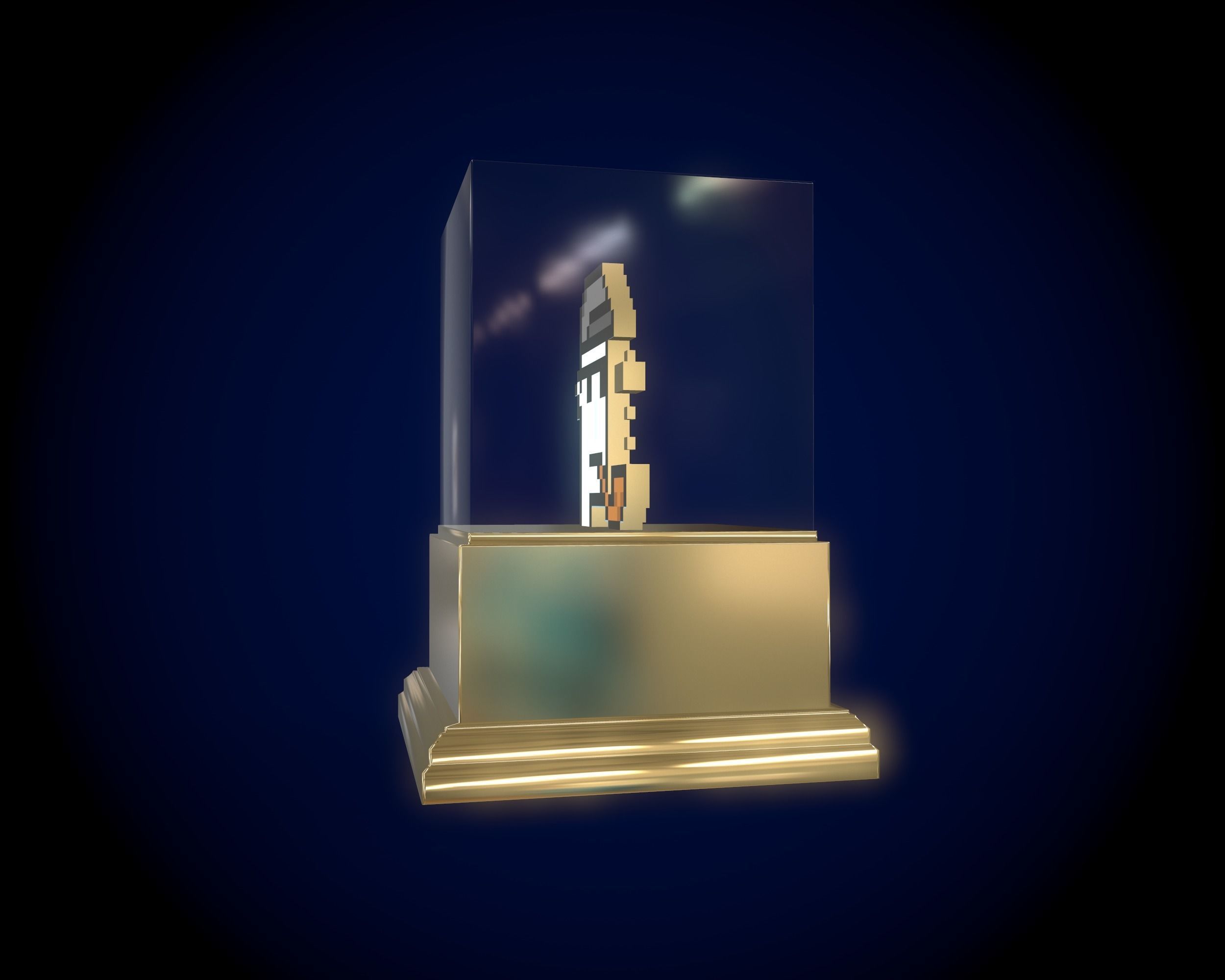 Gold Punk Low-poly 3D model_8