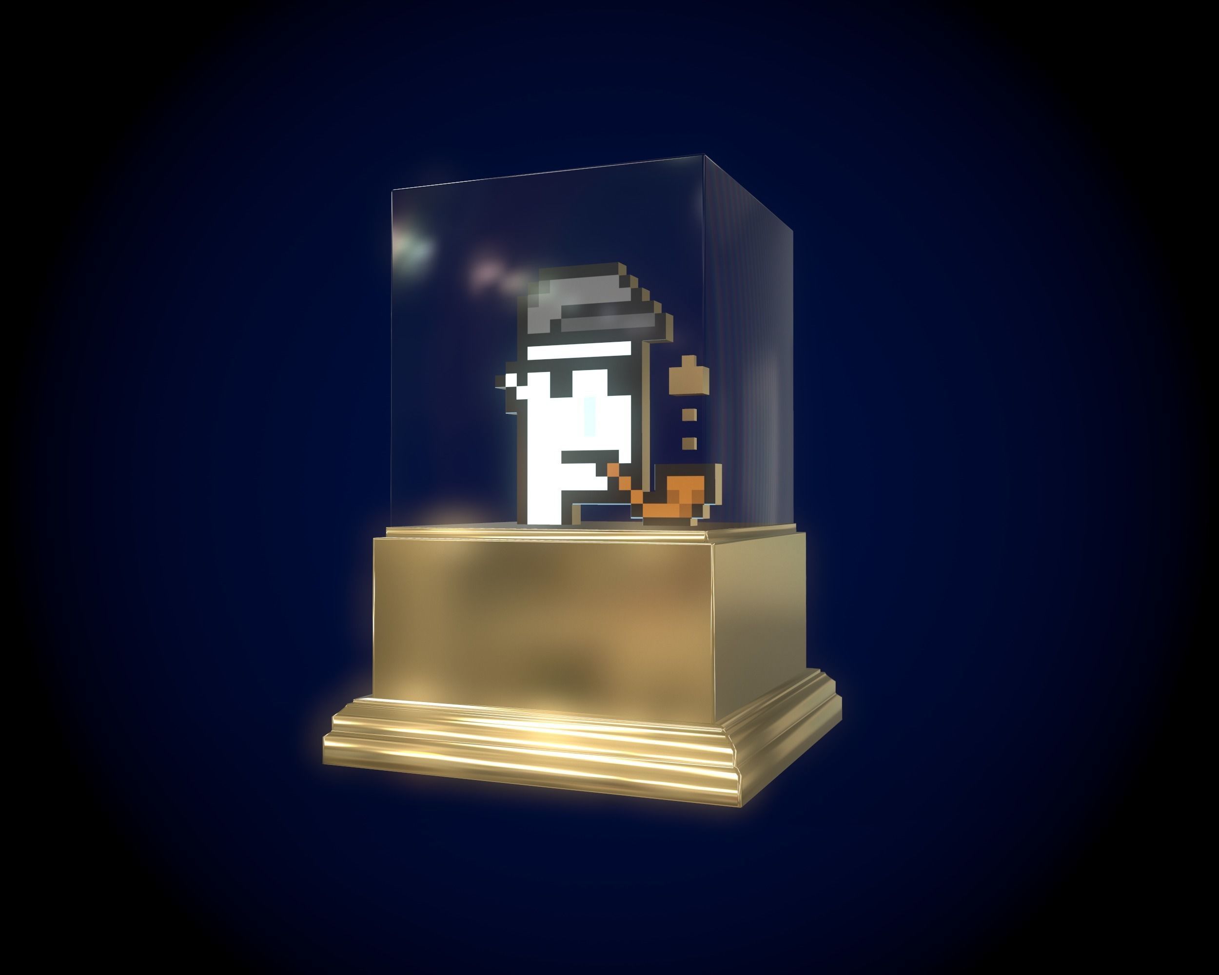 Gold Punk Low-poly 3D model_6