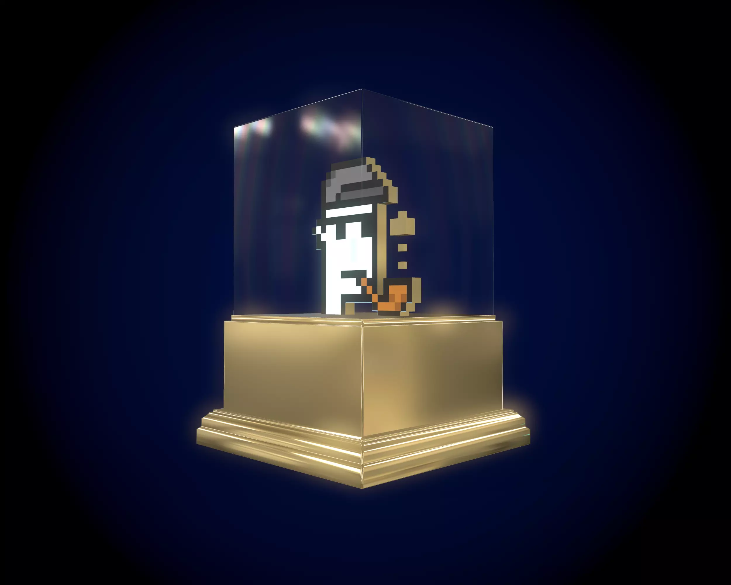 Gold Punk Low-poly 3D model_0