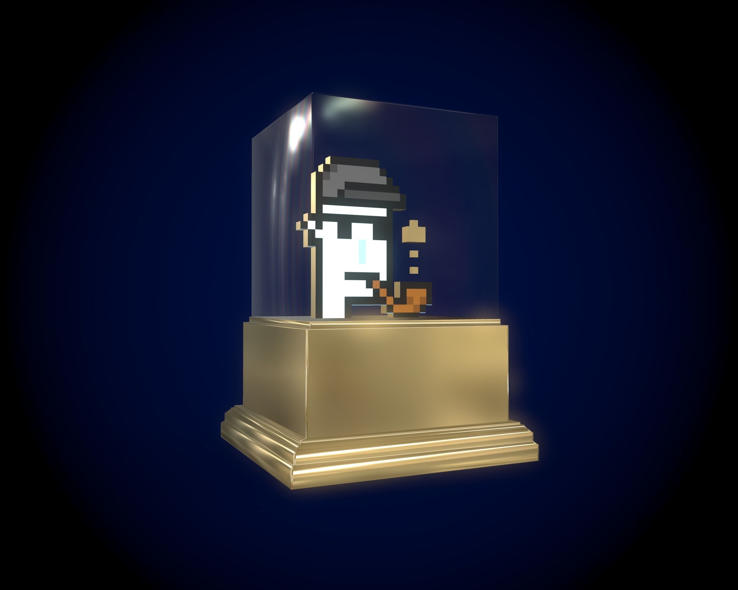 Gold Punk Low-poly 3D model_3