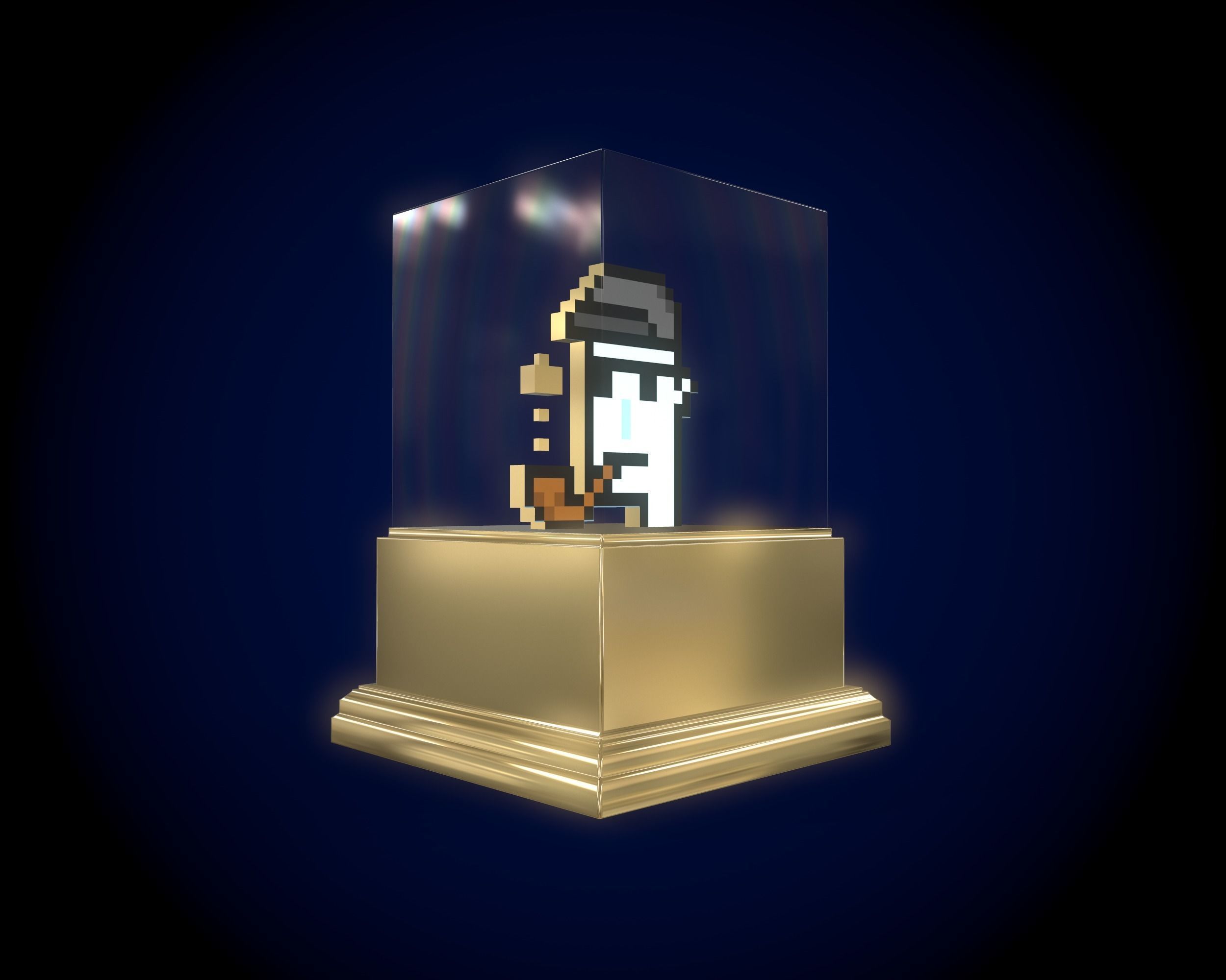 Gold Punk Low-poly 3D model_9