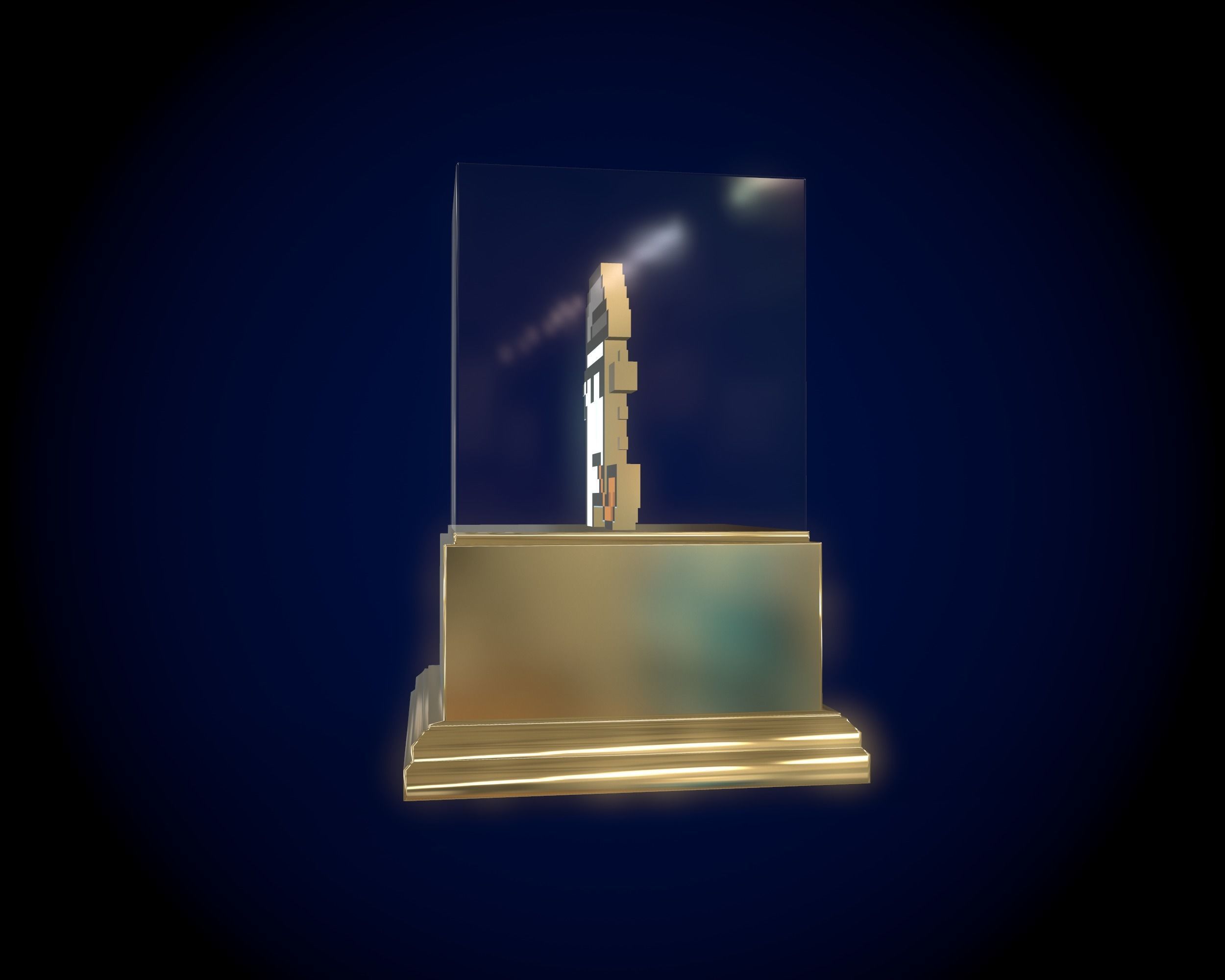 Gold Punk Low-poly 3D model_11