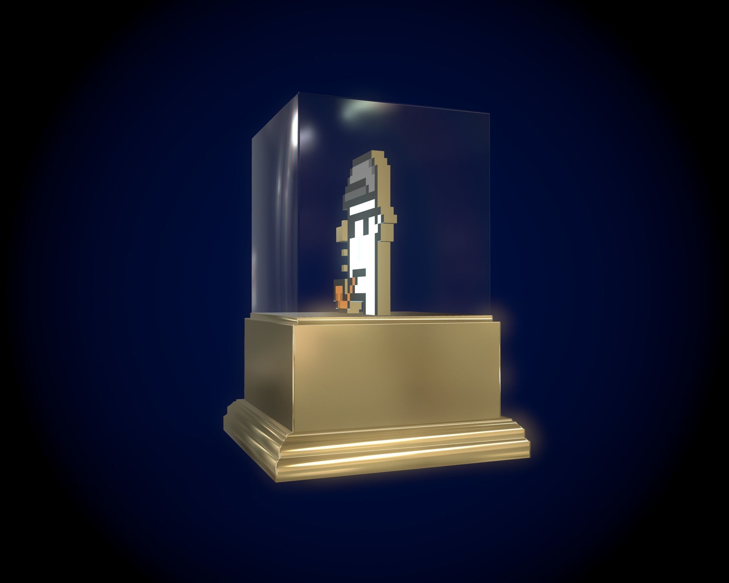 Gold Punk Low-poly 3D model_12