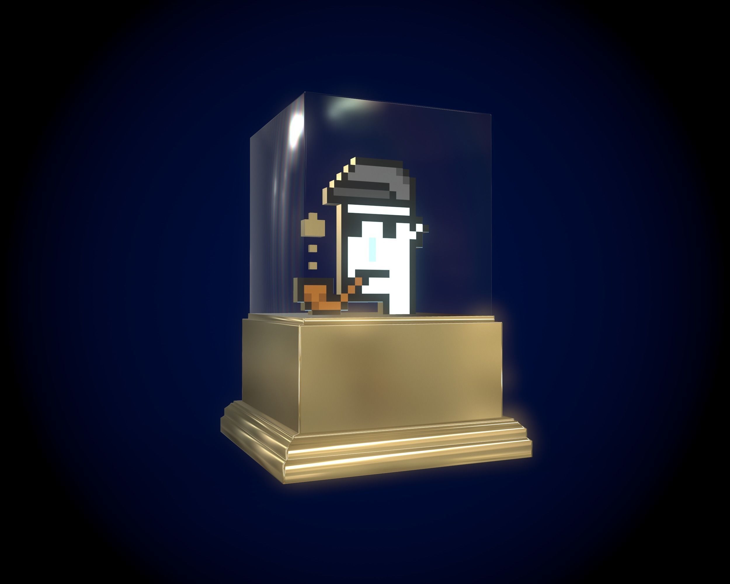 Gold Punk Low-poly 3D model_2