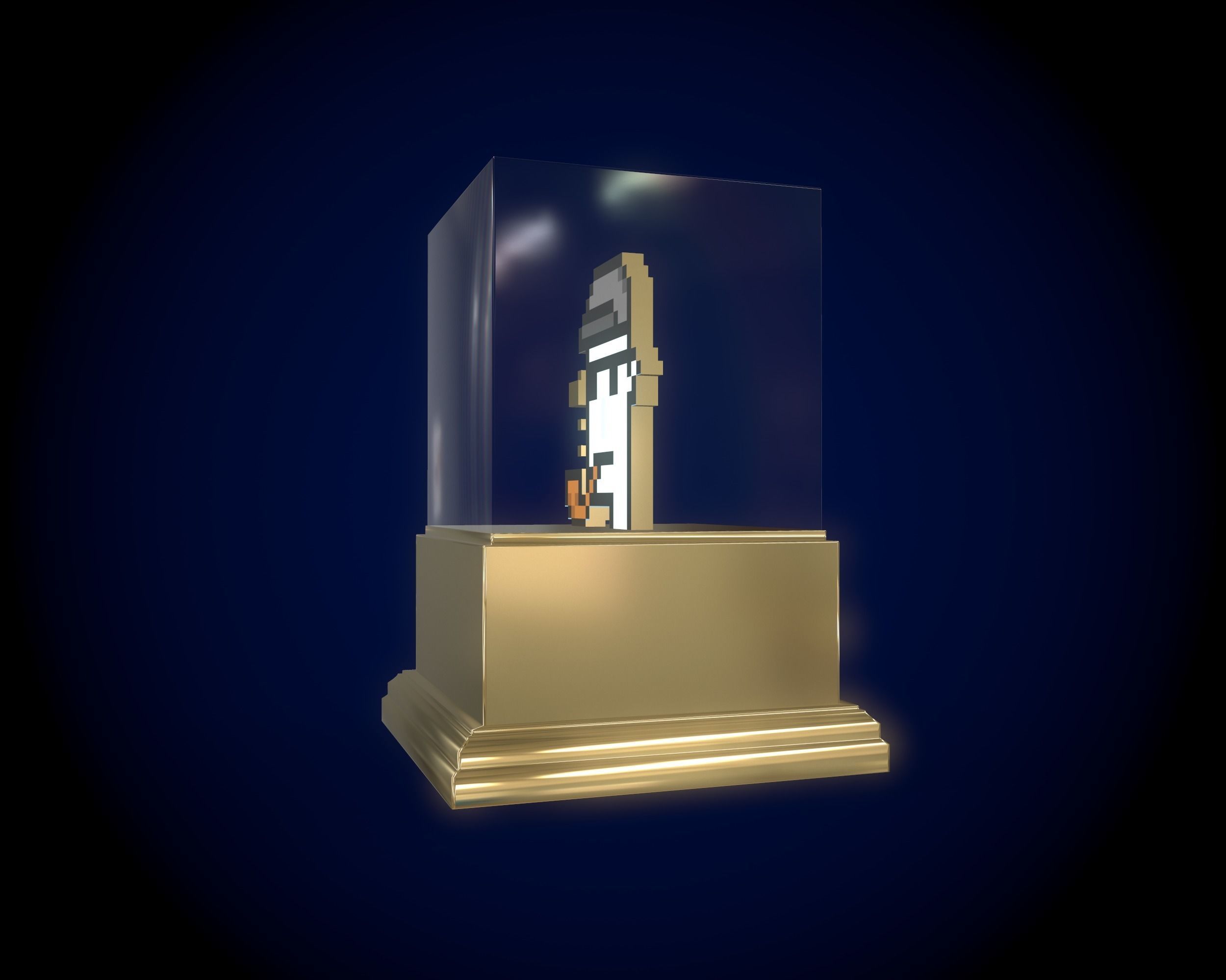 Gold Punk Low-poly 3D model_13