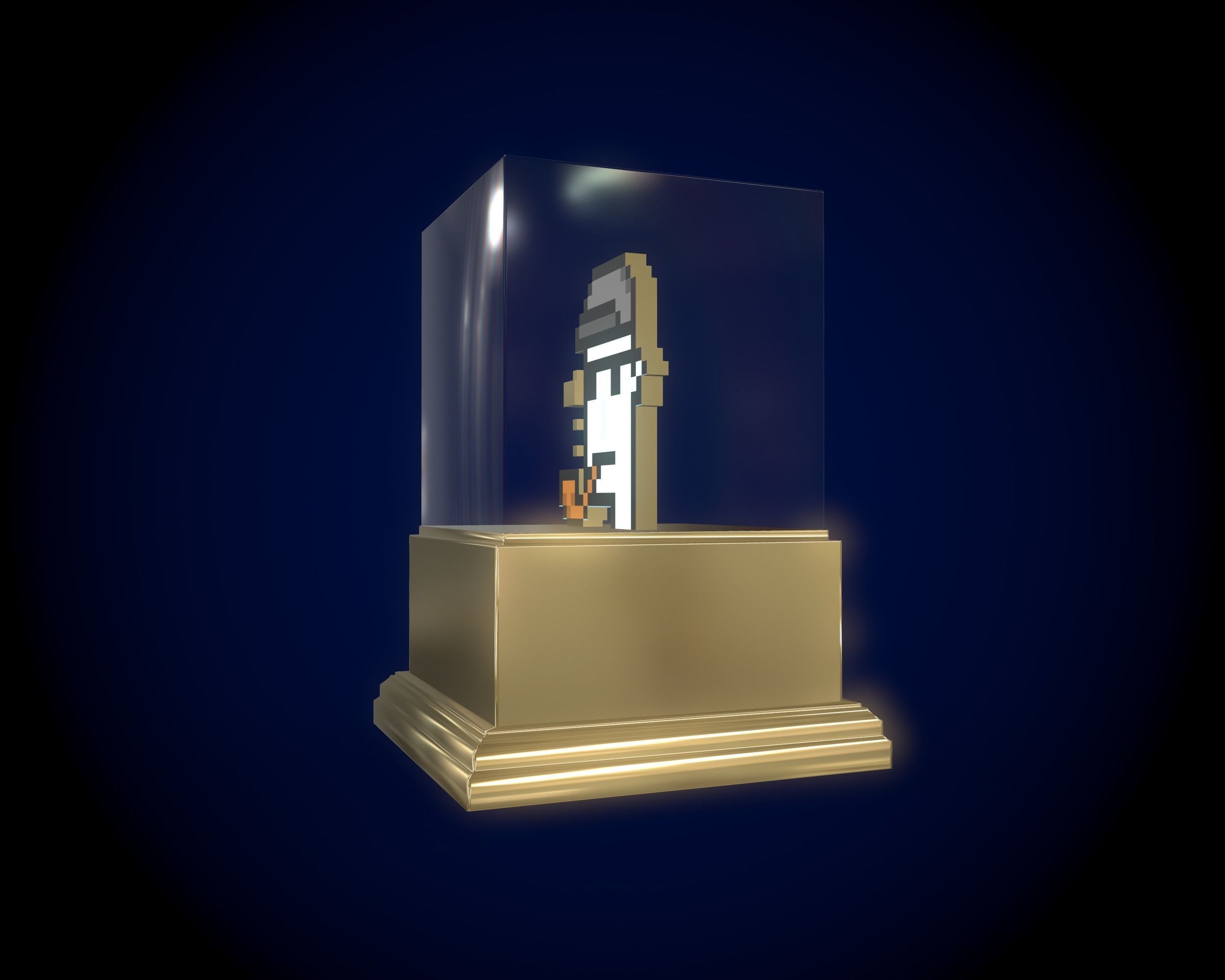 Gold Punk Low-poly 3D model_7