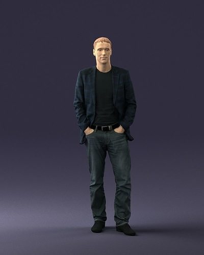 Guy blue plaid jacket 0506 3D Print Ready 3D print model