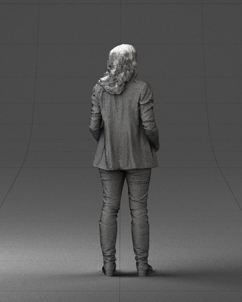 Girl with long hair 0513 3D Print Ready 3D print model_23