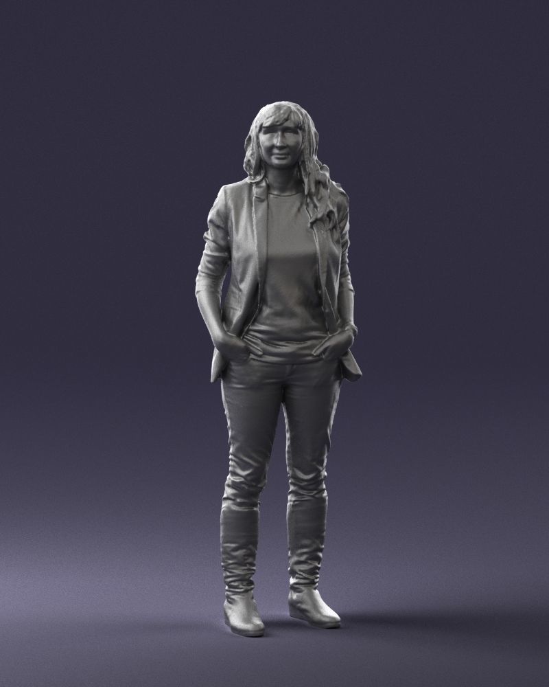 Girl with long hair 0513 3D Print Ready 3D print model_37