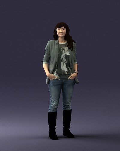 Girl with long hair 0513 3D Print Ready 3D print model