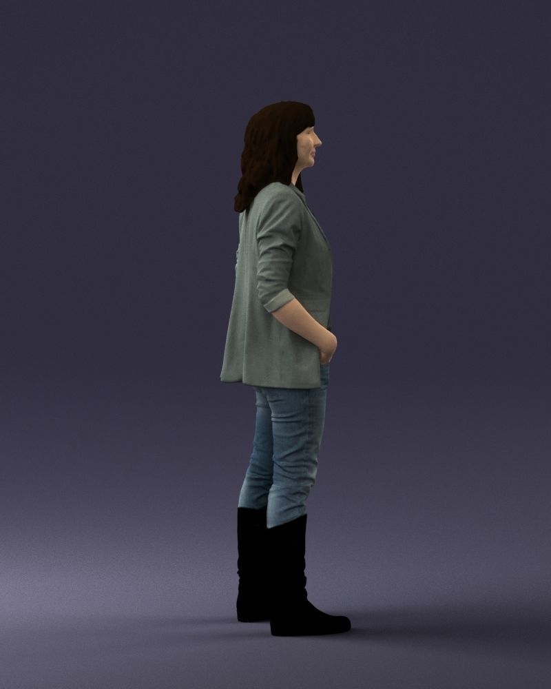 Girl with long hair 0513 3D Print Ready 3D print model_27