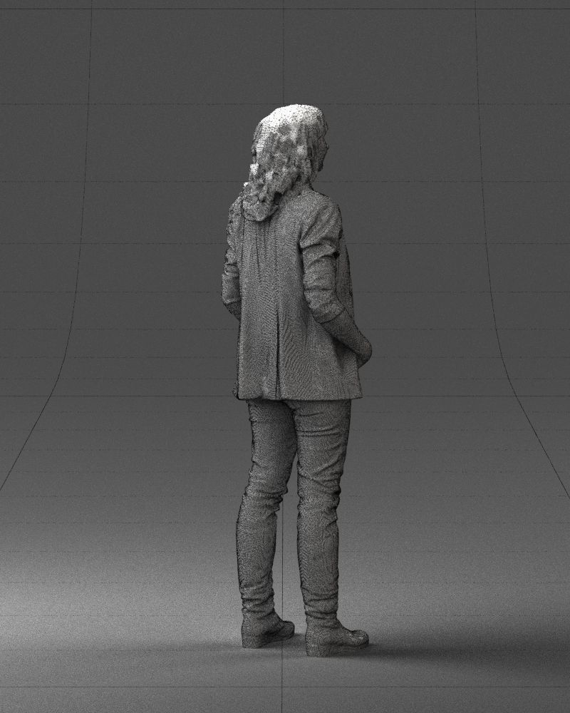 Girl with long hair 0513 3D Print Ready 3D print model_26