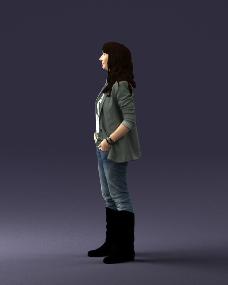 Girl with long hair 0513 3D Print Ready 3D print model_9