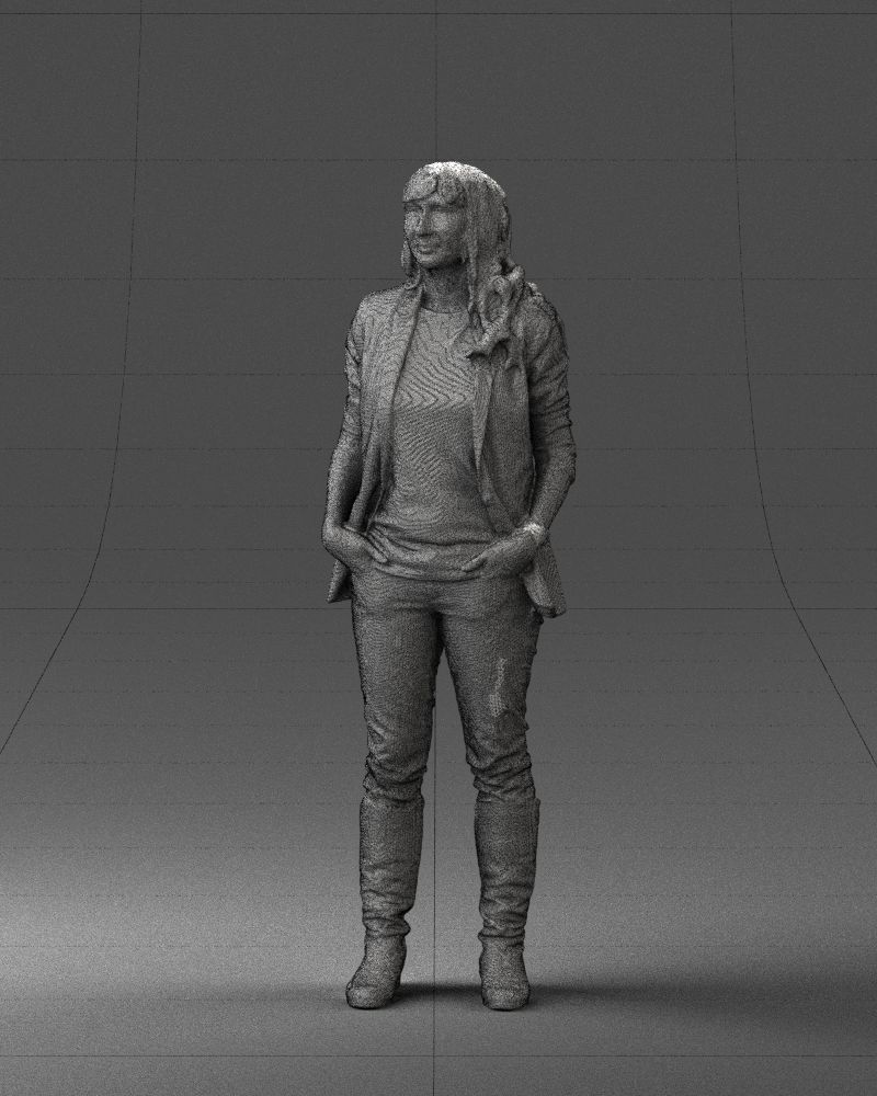 Girl with long hair 0513 3D Print Ready 3D print model_5